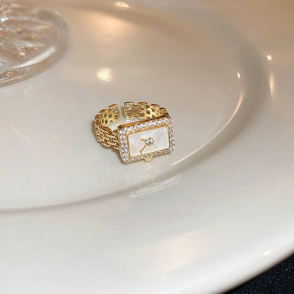 Niche High-end Minimalist Zircon Geometric Open Ring