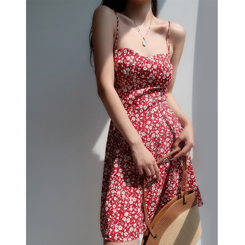 Slimming Cinched-waist Tie-front Vacation Dress