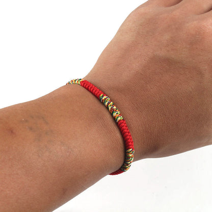 Hand-woven Diamond Knot Couple Red Rope Bracelet